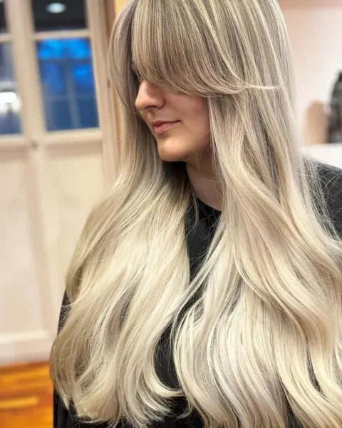 Nachher: Weiches Blond mit Curtain Bangs nach der Behandlung